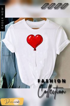 Tee Women Top Leopard Love Heart Cute Clothes Lady Casual Short Sleeve Fashion Summer Tshirt Regular Female Graphic T-shirt Summer Tshirt, Women's Outfits By Occasions, Cute Clothes, Sleeve Fashion, Color Pick, Fashion Summer, Summer Tshirts, Womens Tees, Graphic T Shirt