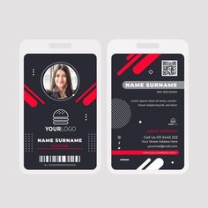 an id card with a photo and barcode