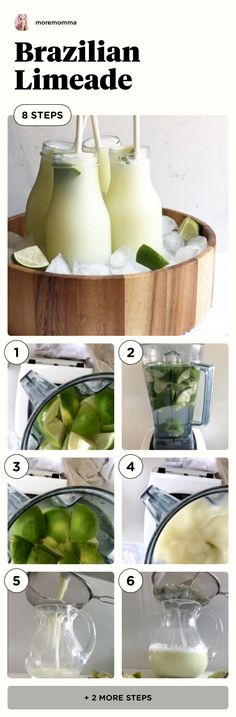 how to make brazilian limeade in a blender with step - by - step instructions