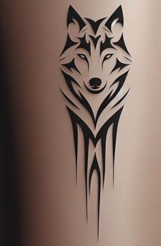 a wolf tattoo on the side of a cup