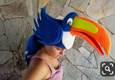 Rio Birthday Parties, Blue Rio, Owl Halloween Costumes, Mask Face Paint, Parrot Costume, Foam Wigs, Chicken Costumes, Bird Masks