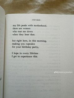 an open book with a poem on it