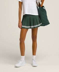 Midtown Tennis Skirt | Wilson Sporting Goods Football Bag, Wilson Sporting Goods, Platform Tennis, Football Shop, Tennis Outfit Women, Uniform Accessories, Tennis Skirts, Play Tennis, Compression Fabric