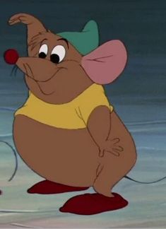 a cartoon mouse is standing in the water