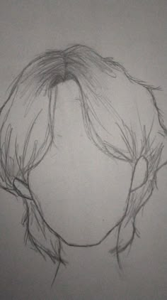 a drawing of a person's head with long hair