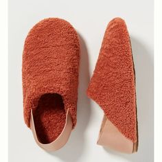 Nwt, Anthropologie Rue Sherpa Slippers In Burnt Orange. Warm, Cozy Sherpa With A Collapsible Heel. Highly Rated! Size L (8-9) Orange Sleepwear, Orange Slippers, Anthropologie Christmas, Fur Mules, Anthropologie Uk, Star Charm Necklace, Shearling Slippers, Open Toe Slippers, Anthropologie Shoes