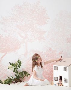 Hua Trees Mural Pink by SianZeng on Etsy https://www.etsy.com/listing/400049949/hua-trees-mural-pink Trees Mural, Wallpaper Colour, Tree Wallpaper Mural, Trees Wallpaper, Tree Wall Murals, L Wallpaper, Alice Walker, Tree Mural, Pink Forest