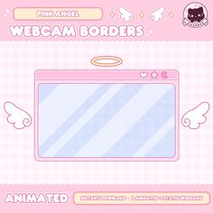 an animated pink angel webcam borders