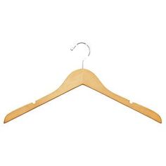 a wooden coat hanger on a white background