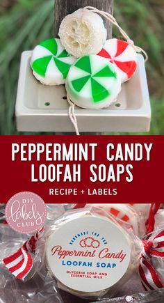 peppermint candy loofah soap recipe and labels