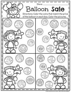 a printable worksheet for children to practice counting coins