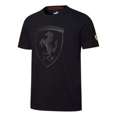 PUMA Scuderia Ferrari Big Shield T-Shirt 'Black Grey' 595554-02 Scuderia Ferrari, Black Grey, Black Shirt, Ferrari, Black And Grey, Grey, T Shirt, Black