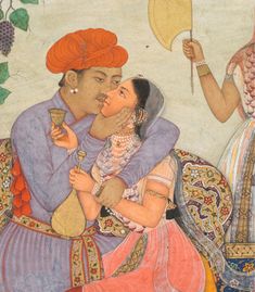 Lovers Embracing, Golden Box, Rajasthani Painting, Buddhist Art Drawing, Mughal Art Paintings, Betel Nut, Southeast Asian Arts