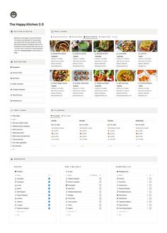 the menu page is shown with many different food items on it, including vegetables and meats