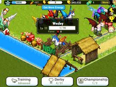 an image of a game with many characters on the screen, including horses and people