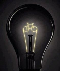 a light bulb with a bicycle on it