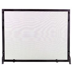 a white and black fire screen on a white background