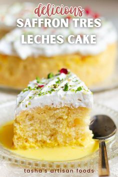 Saffron Tres Leches Cake | Fall Dessert Ideas | Homemade Tres Leches Saffron Tres Leches Cake, Eggless Tres Leches Cake Recipe, Eggless Tres Leches Cake, Cake Menu Ideas, Easy Tres Leches Cake Recipe, Easy Tres Leches Cake, Easy Tres Leches, Fall Dessert Ideas