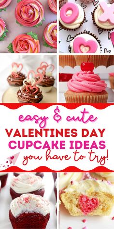 21 Easy Valentine's Day Cupcake Recipes (so cute!) Valentines Cupcake Ideas For Kids, Valentines Day Cupcakes Ideas, Valentines Day Cake Ideas, Valentine Cupcake Ideas, Cupcake Ideas For Kids, Valentine's Desserts, Valentines Cakes And Cupcakes, Shaped Cupcakes, Valentines Day Cupcakes