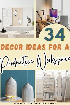 the words 34 decor ideas for a creative workspace