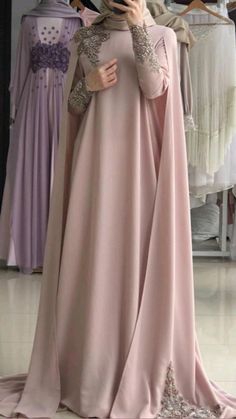 Nikah Abaya Dress, Abaya For Nikkah, Rose Gold Dress Hijab, Party Abaya Designs, Bridal Abaya Designs, Islamic Party Dress, Modest Abaya Designs, Abaya For Wedding