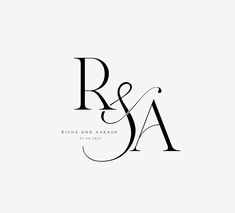 the logo for r and a is shown in black on a white background with an elegant font