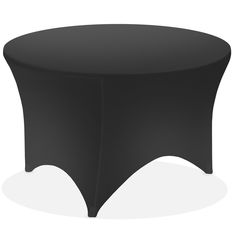 a black round tablecloth on a white background