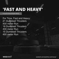 fast and heavy for time, fast and heavy 2 dumbbell thruers 4 dumbbell thrusters