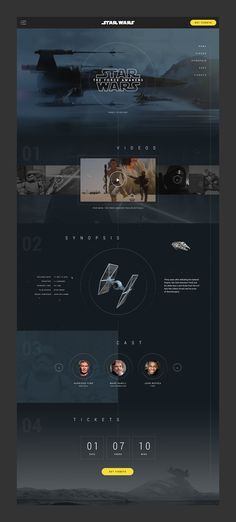 the website design for star wars