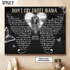 Dog Sympathy Gifts, Wings Black, Dog Remembrance, Dog Custom, Dog Memorial Gift, Personalised Canvas, Canvas Gift