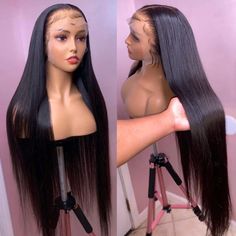 13*6 Deep Parting Lace Silky Brazilian Straight Hair Transparent Wig Medium Long 150%/180%/250% Density Pre-plucked Hairline Glueless Thick Straight Hair 14"-30" Frontal Wigs Color Rubio, Long Human Hair Wigs, Brazilian Remy Hair, Wig Lace, Straight Lace Front Wigs, Lace Closure Wig, Long Straight Hair, Straight Human Hair, Brazilian Human Hair