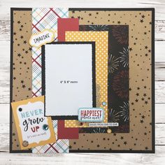 a scrapbook page with an image of a happy new year's eve card