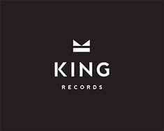 the king records logo is shown in black and white, with a crown on top