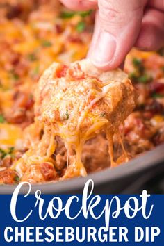 crockpot cheeseburger dip is an easy and delicious appetizer