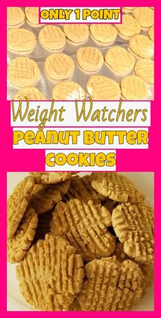 peanut butter cookies with the words, weight watchers'peanut butter cookies only 1 point