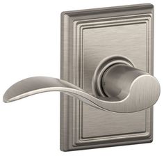 an image of a door handle with a satin chrome finish