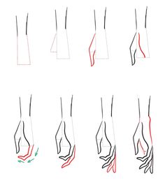 how to draw hands with different positions