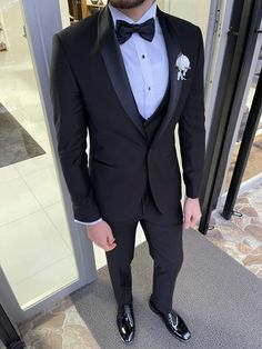 Black Wedding Men Suit, Tuxedo Shawl Lapel, Men Black Wedding Suit, Black On Black Wedding Suit, Mens Wedding Tuxedo, Black Tuxedo Wedding, Groom Collection, Tuxedo Groom