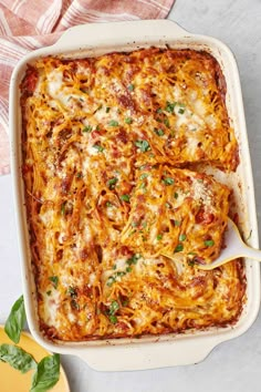 a casserole dish with meat and cheese