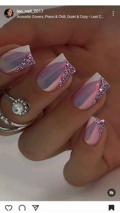 Fun End Of Summer Nails, Wedding Nails Design Elegant, Fancy Nails Designs Latest Fashion, Short Nail Designs 2024, Fancy Nail Designs, Wedding Nails Glitter, Shiny Nails Designs, Manicure Nail Designs, Nail Art Designs Diy