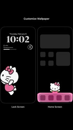 the hello kitty theme is displayed on an iphone