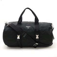 Prada Adidas Collaboration Duffel Bag Nylon Leather Nero Black W49cm H26.5cm D26.5cm Shoulder Strap 147cm (Adjustable, Including Metal Fittings) Leather Duffel Bag, Leather Duffel, Leather Duffle Bag, Leather Duffle, Boston Bag, Nylon Bag, Black Nylons, Duffel Bag, Travel Bags