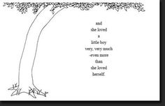 a black and white drawing of a tree with a poem written on it's trunk