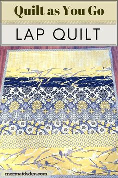 quilt as you go lap quilt pattern with text overlay