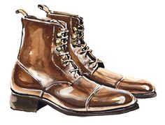 Esl Clothes, Boot Illustration, Watercolor Objects, Shoes Watercolor, Shoe Illustration, Fashion Sketches Men, Fashion Illustration Watercolor, Shoes Illustration, Man Illustration