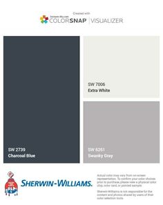 the color scheme for sherylin williams's gray and white paint