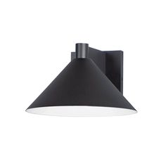 a black wall light on a white background