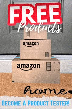 three cardboard boxes stacked on top of each other with the words free products above them