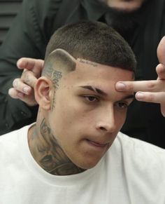 Hair Tattoo Designs, Crew Cut Hair, Very Short Hair Men, Scalp Tattoo, Young Men Haircuts, Gents Hair Style, Hair Tattoo