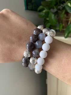 This chunky crystal stacking bracelet set was inspired by the phases of the moon. You can wear all three as a reminder to stay in touch with mama moon, or wear separately. Features jade and agate. Moon Phases Bracelet, Rich Vibes, Random Jewelry, Stacking Bracelets, Phases Of The Moon, Grey Agate, Lava Beads, Jewelry Accessories Ideas, Group Boards